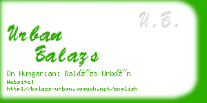 urban balazs business card